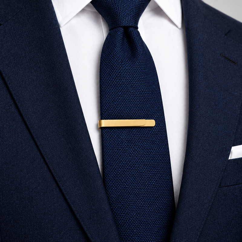Brushed Finish Tie-Clip with Flared End