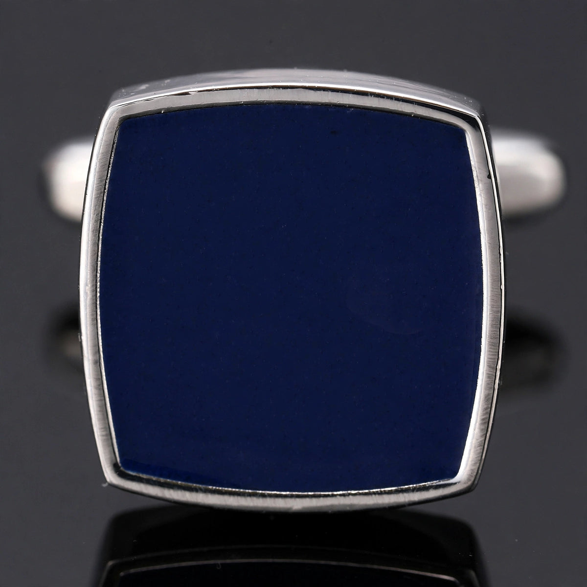 Navy Enamel Inlay Square Cufflinks