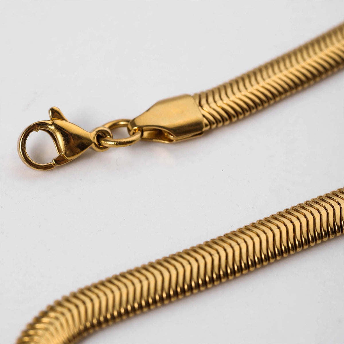 Gold-Tone Stainless Steel Round Snake Chain Necklace