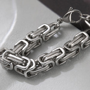 Silver-Tone Byzantine Chain Bracelet