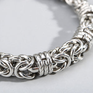 Silver-Tone Byzantine Chain Bracelet