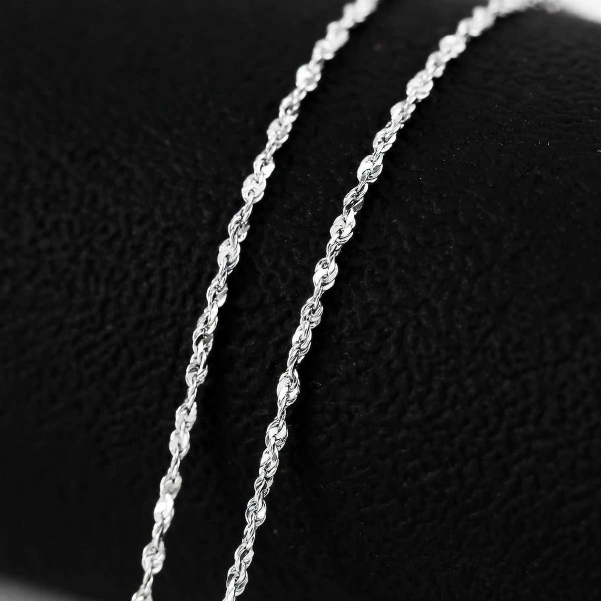 Silver-Tone Stainless Steel Twisted Rope Chain Necklace