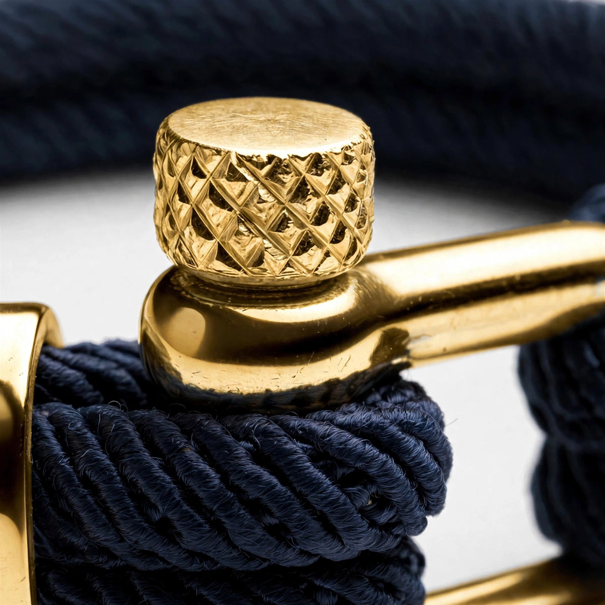 Navy Blue Cord Bracelet with Knurled Screw Clasp
