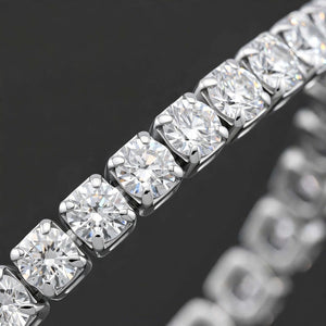 Silver-Tone Prong-Set Tennis Link Bracelet