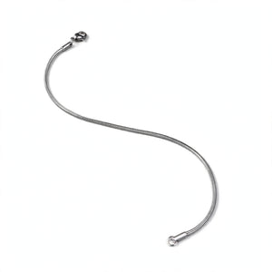Silver-Tone Round Snake Chain Men's Bracelet