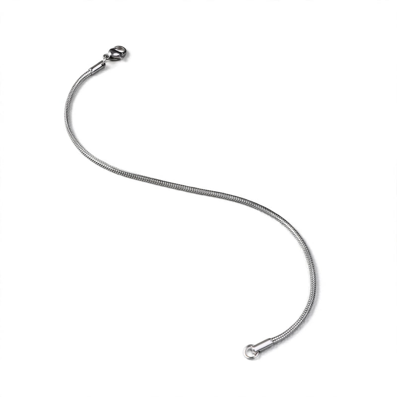 Silver-Tone Round Snake Chain Men's Bracelet