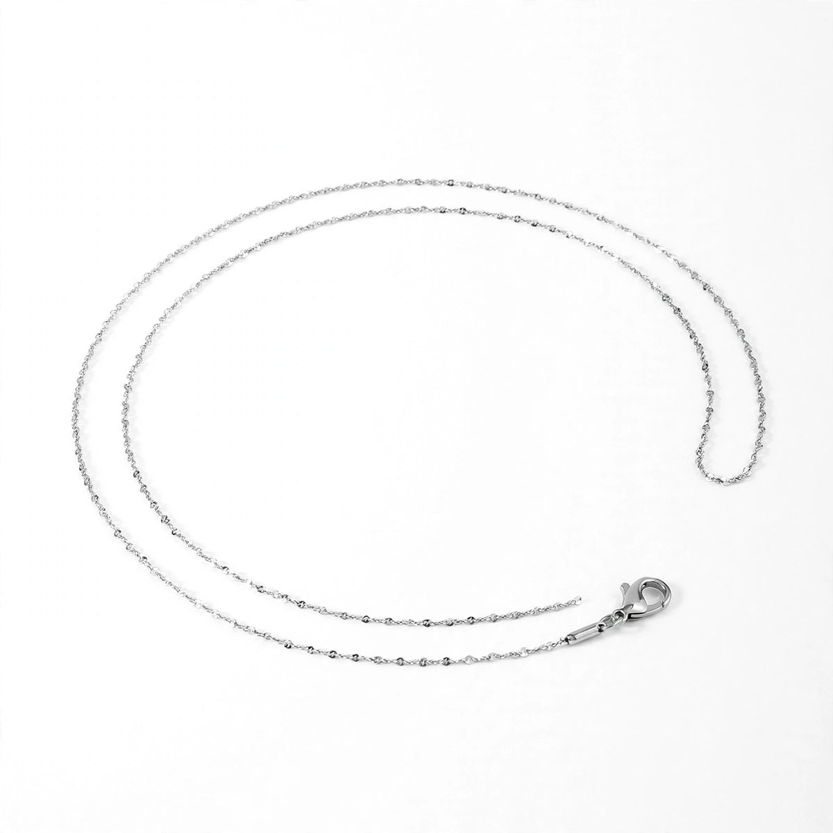 Silver-Tone Stainless Steel Twisted Rope Chain Necklace
