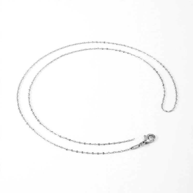 Silver-Tone Stainless Steel Twisted Rope Chain Necklace