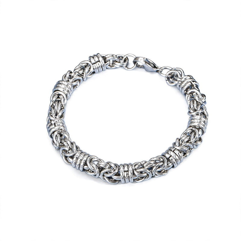 Silver-Tone Byzantine Chain Bracelet