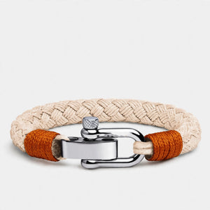 Braided Rope Bracelet with Steel Shackle Clasp