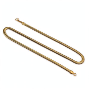 Gold-Tone Stainless Steel Round Snake Chain Necklace