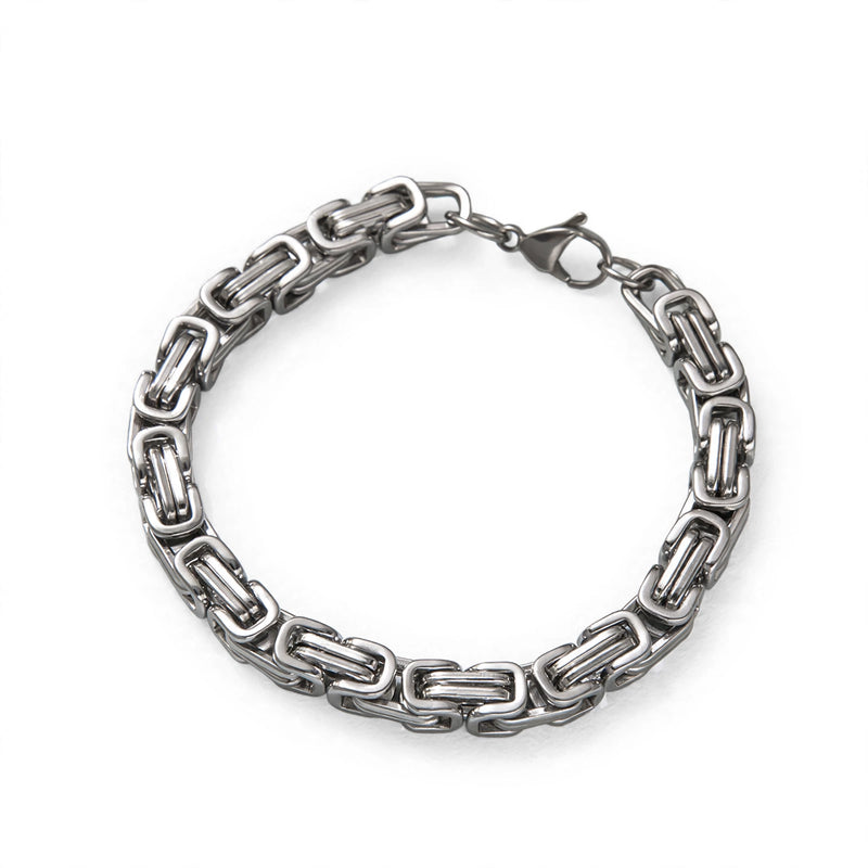 Silver-Tone Byzantine Chain Bracelet