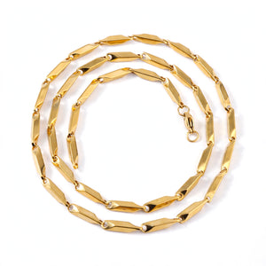 Gold-Tone Stainless Steel Bebevelled Bamboo-Link Necklace