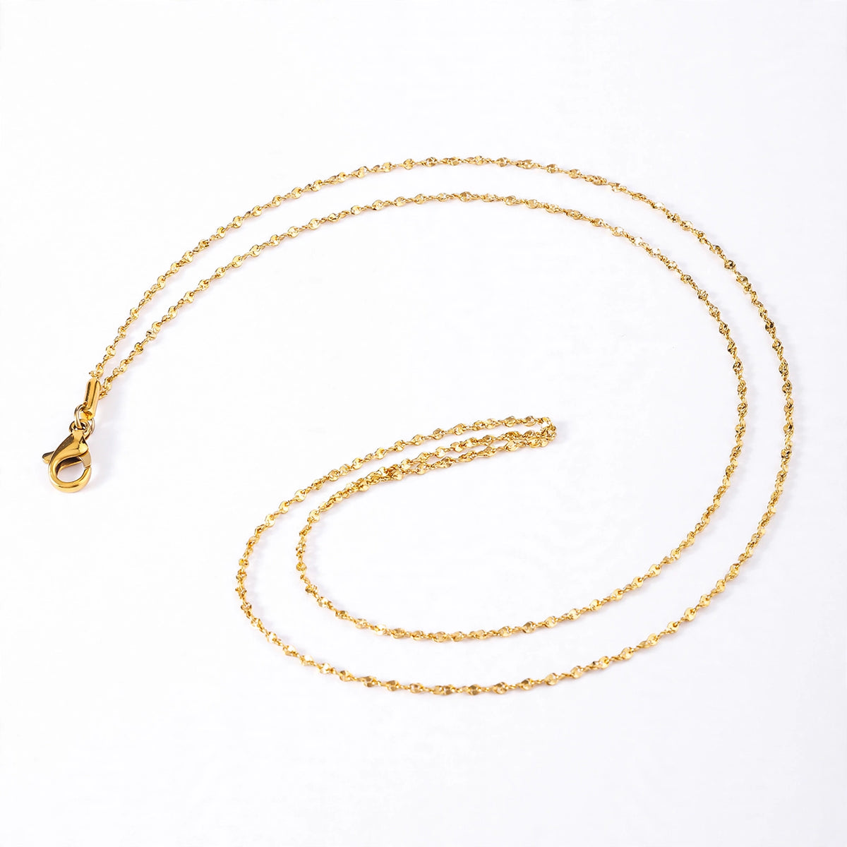 Gold-Tone Stainless Steel Twisted Rope Link Necklace