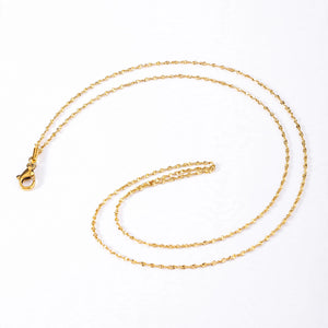 Gold-Tone Stainless Steel Twisted Rope Link Necklace