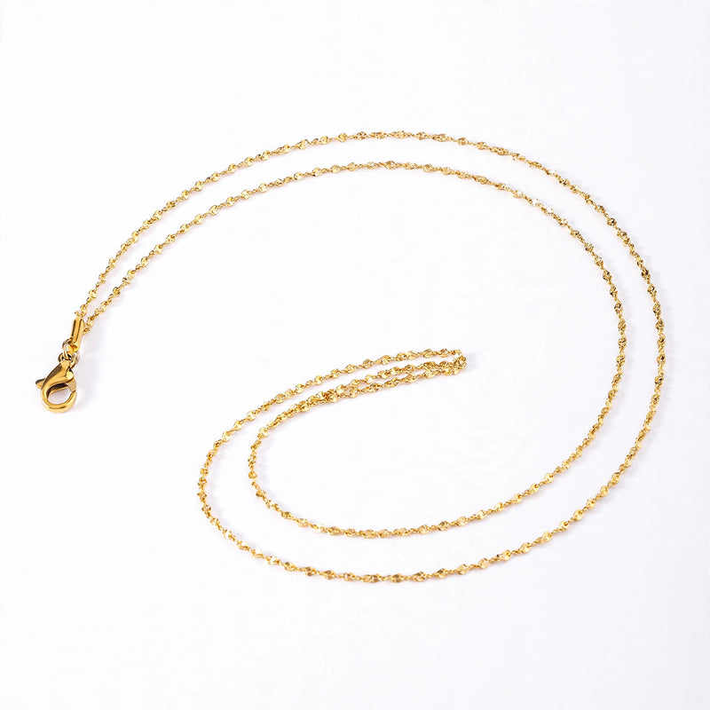 Gold-Tone Stainless Steel Twisted Rope Link Necklace