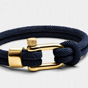 Navy Blue Cord Bracelet with Knurled Screw Clasp