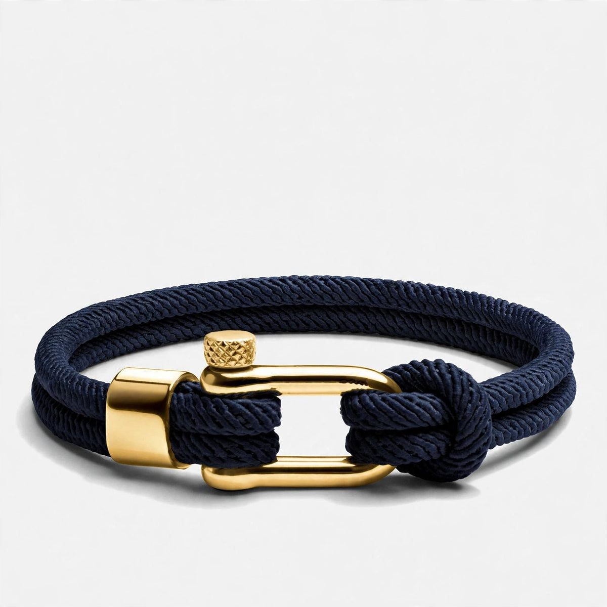 Navy Blue Cord Bracelet with Knurled Screw Clasp
