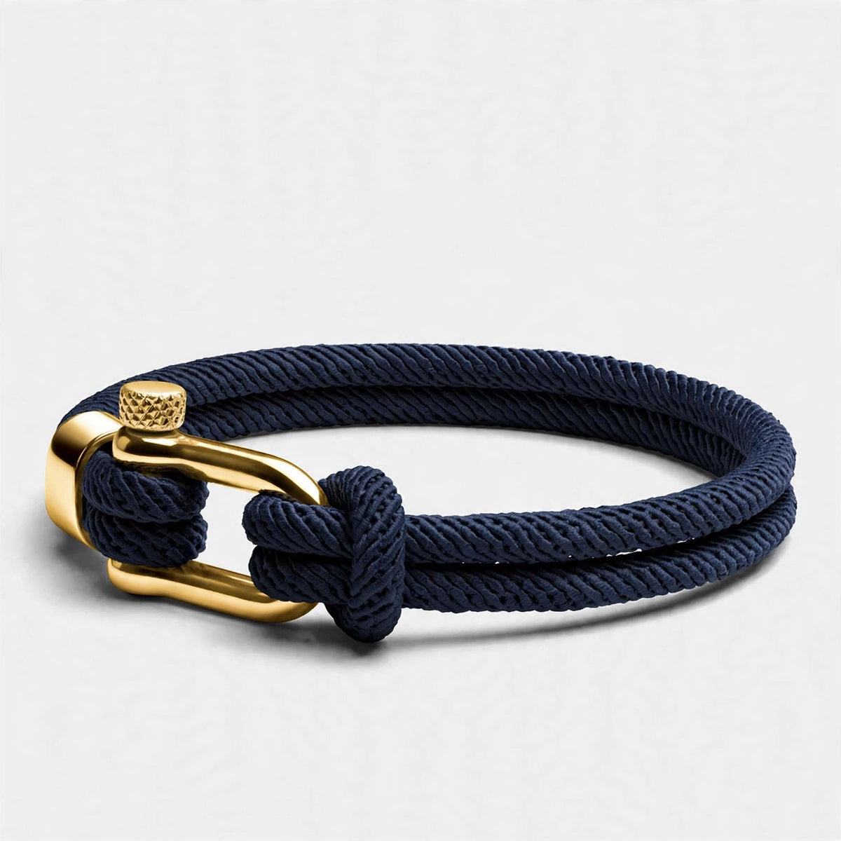 Navy Blue Cord Bracelet with Knurled Screw Clasp