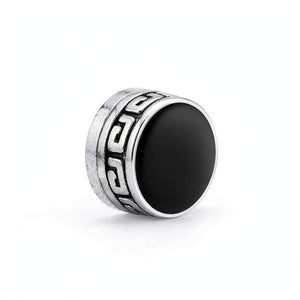 Magnetic Stud Earrings with Black Enamel Inlay - side angle