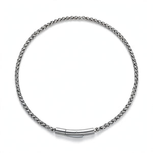 Silver-Tone Wheat Chain Necklace With Barrel Clasp - main product image