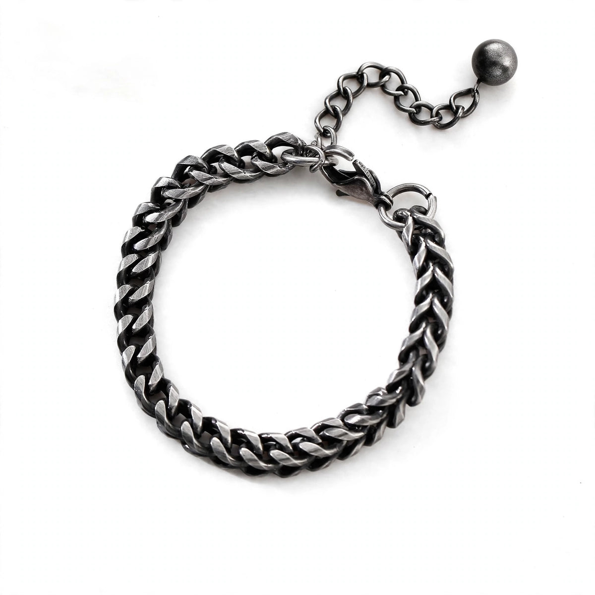 Oxidised Cuban Link Steel Bracelet - main product image