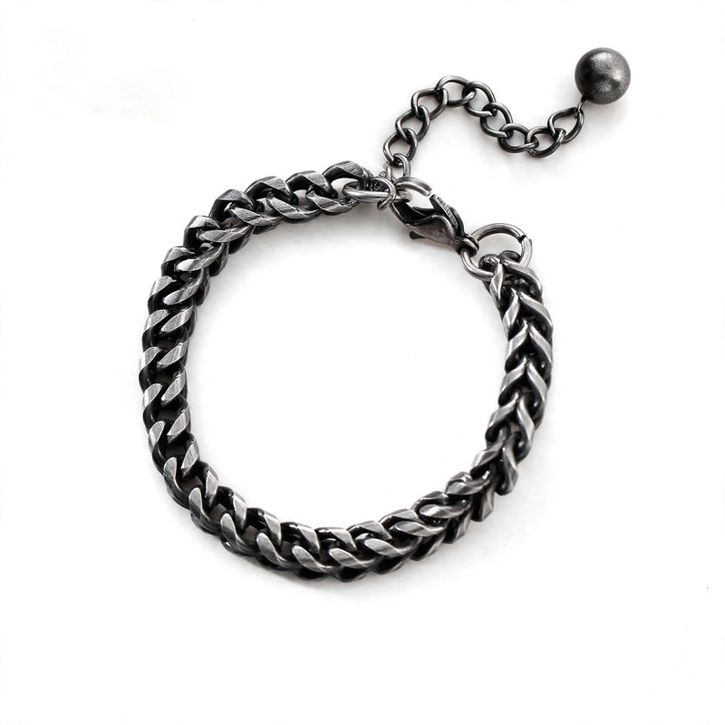 Oxidised Cuban Link Steel Bracelet - main product image