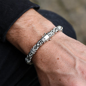 Silver-Tone Byzantine Chain Bracelet