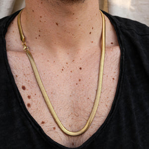 Gold-Tone Stainless Steel Round Snake Chain Necklace