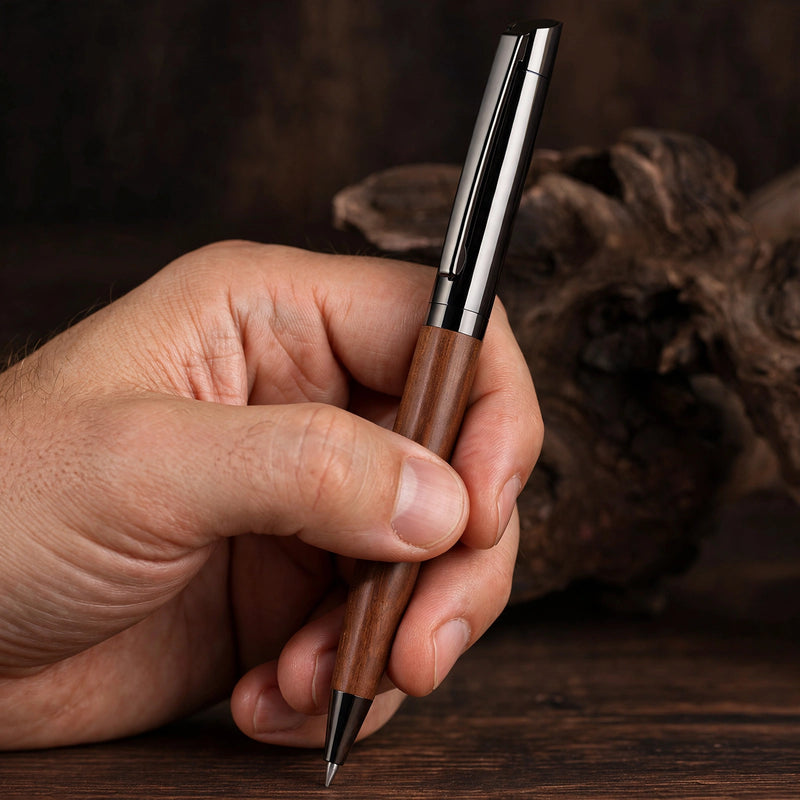 Sandalwood Barrel Pen with Gunmetal Trim