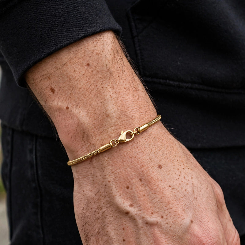 Gold-Tone Stainless Steel Snake Chain Bracelet