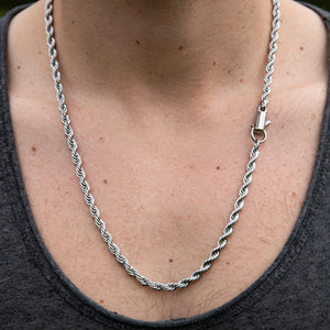 Silver-Tone Rope Chain Necklace