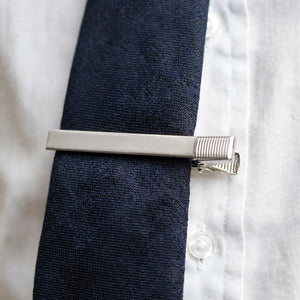 Silver-Tone Tie Clip with Beveled Edge