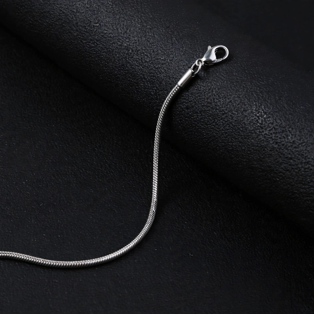 Silver-Tone Round Snake Chain Men's Bracelet