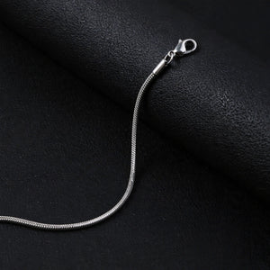 Silver-Tone Round Snake Chain Men's Bracelet