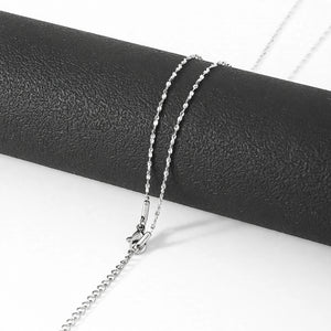 Silver-Tone Stainless Steel Twisted Rope Chain Necklace