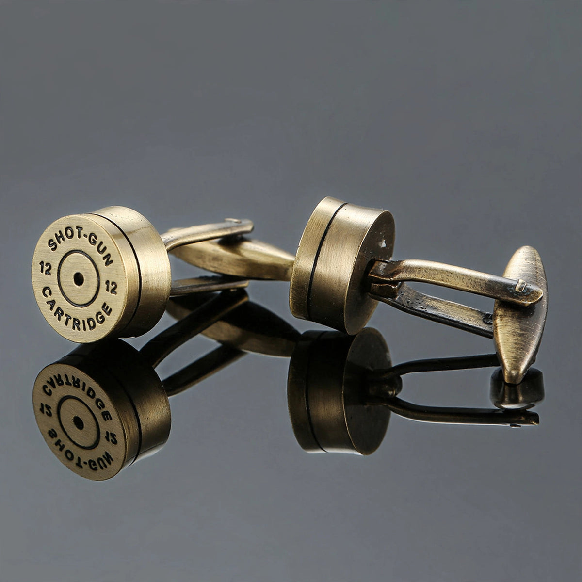 Vintage-Finish Shotgun Cartridge Cufflinks