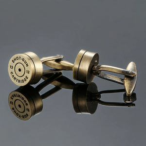 Vintage-Finish Shotgun Cartridge Cufflinks