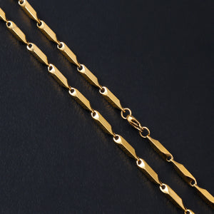 Gold-Tone Stainless Steel Bebevelled Bamboo-Link Necklace
