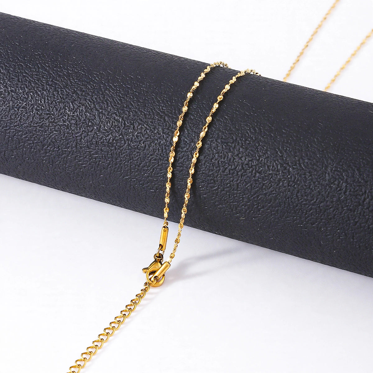 Gold-Tone Stainless Steel Twisted Rope Link Necklace